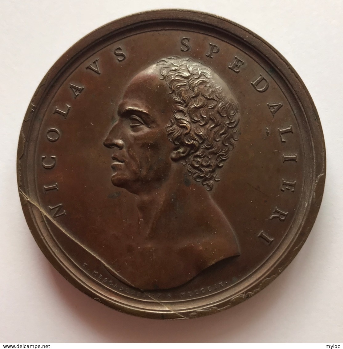 Médaille Bronze. Nicolas Spedalieri. Prêtre Théologien Et Philisophe. Mercandetti 1809. Diam. 67 Mm - 147 Gr - Professionnels / De Société