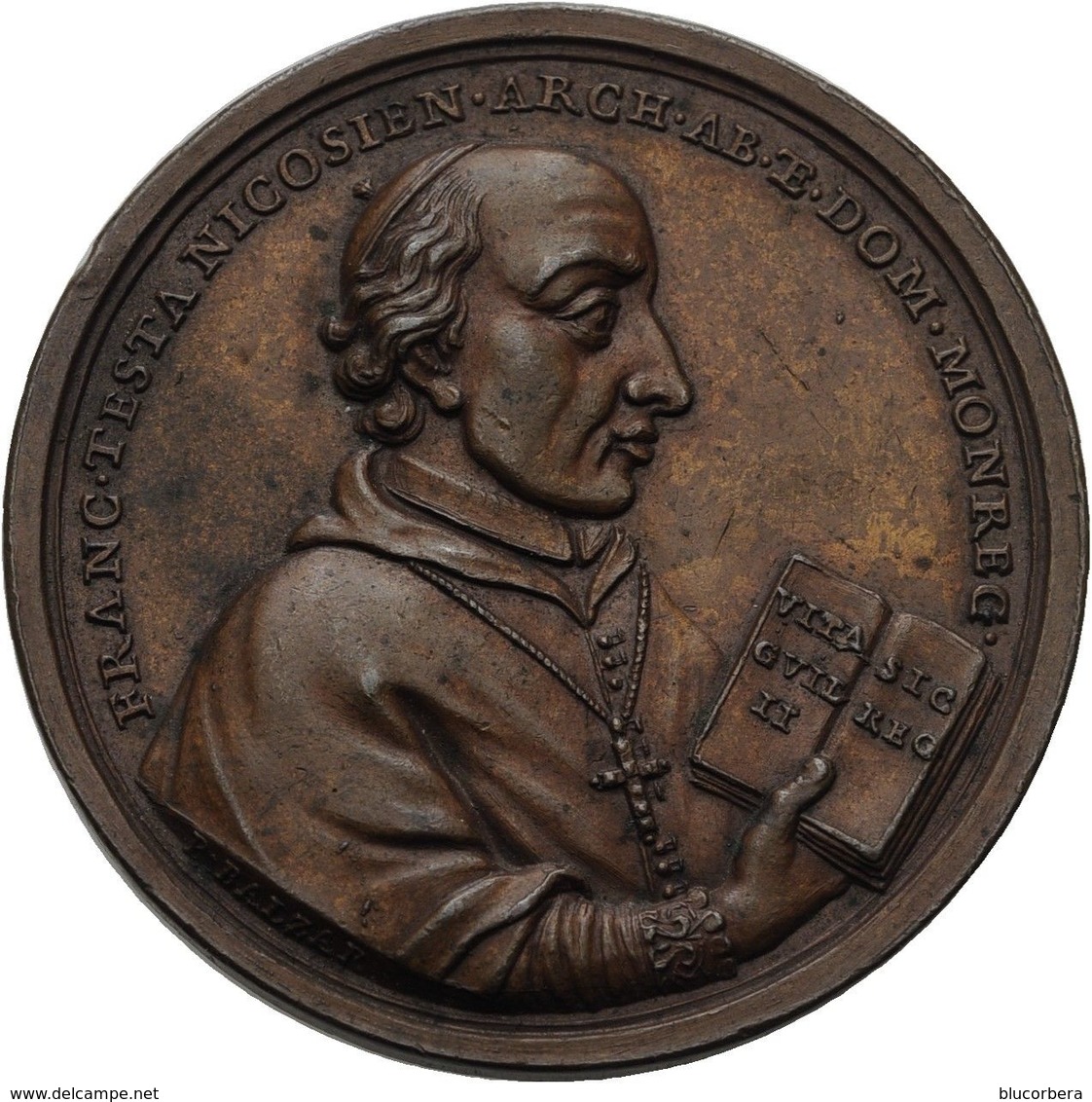 1771 TESTA FRANCESCO DI NICOSIA VESCOVO DI MONREALE INC. PIETRO BALZAR SPL+ RARA - Adel