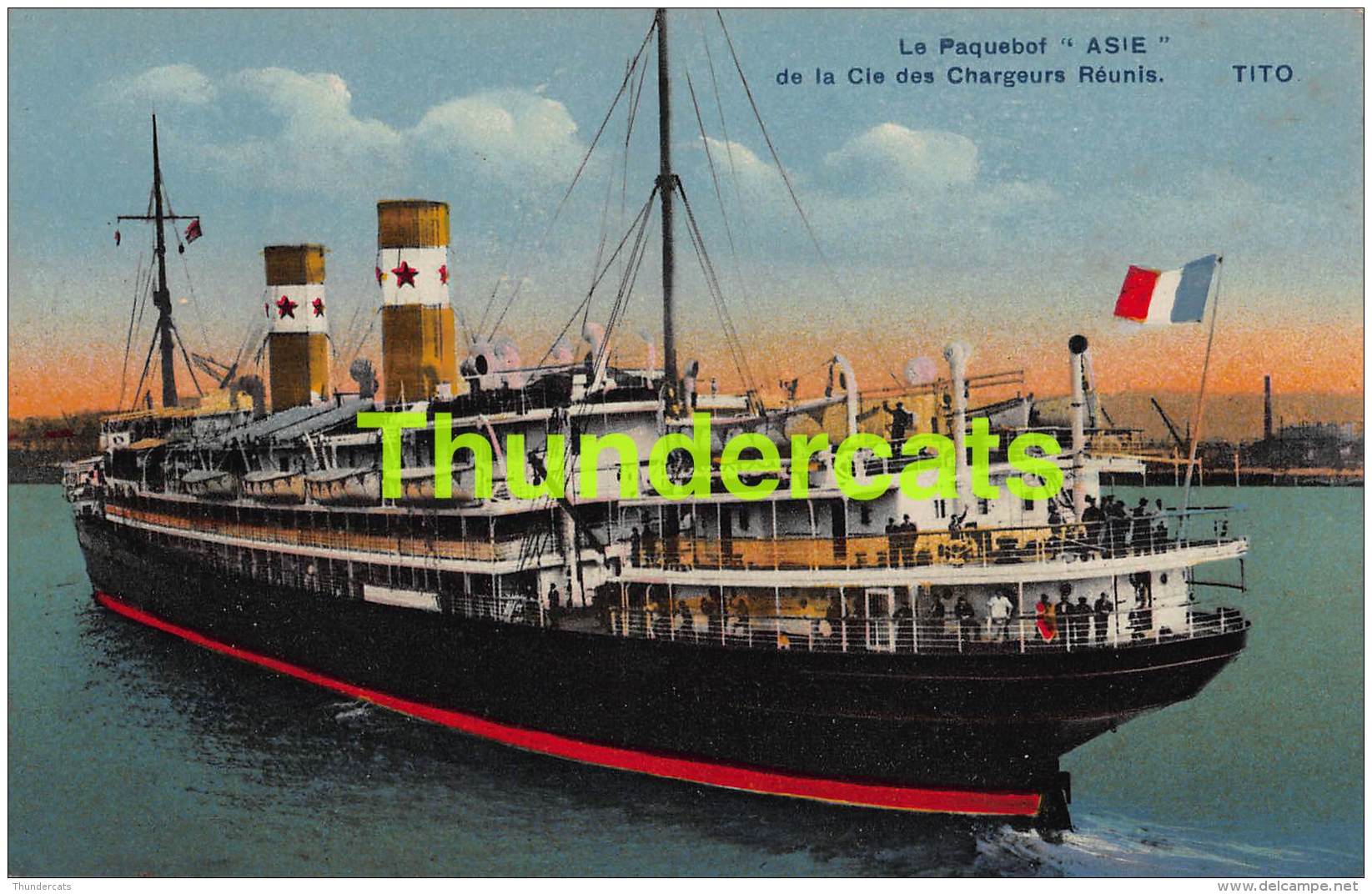 CPA PAQUEBOT STEAMSHIP BOAT BATEAU ASIE DE LA CIE DES CHARGEURS REUNIES - Paquebote