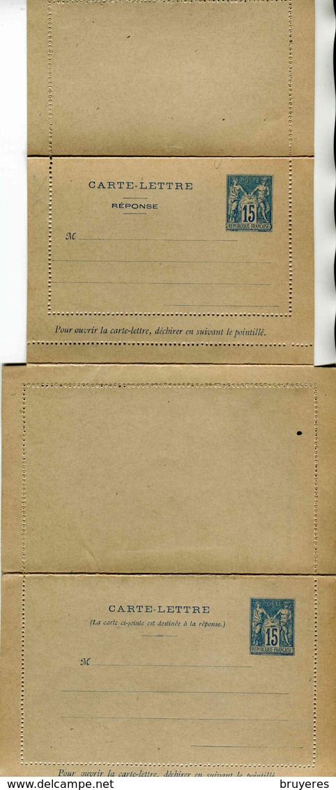 CARTE-LETTRE  AVEC REPONSE PAYEE De 1894 (Carton Gris, Piquage C) - Kartenbriefe