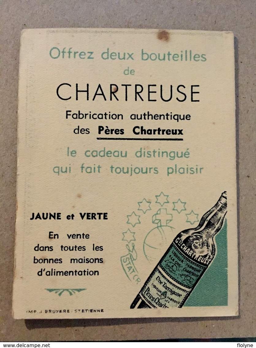 Calendrier 1939 - " Grande Chartreuse - Fabrication Pères Chartreux - Jaune & Verte " - Calendar - AA119 - Petit Format : 1921-40