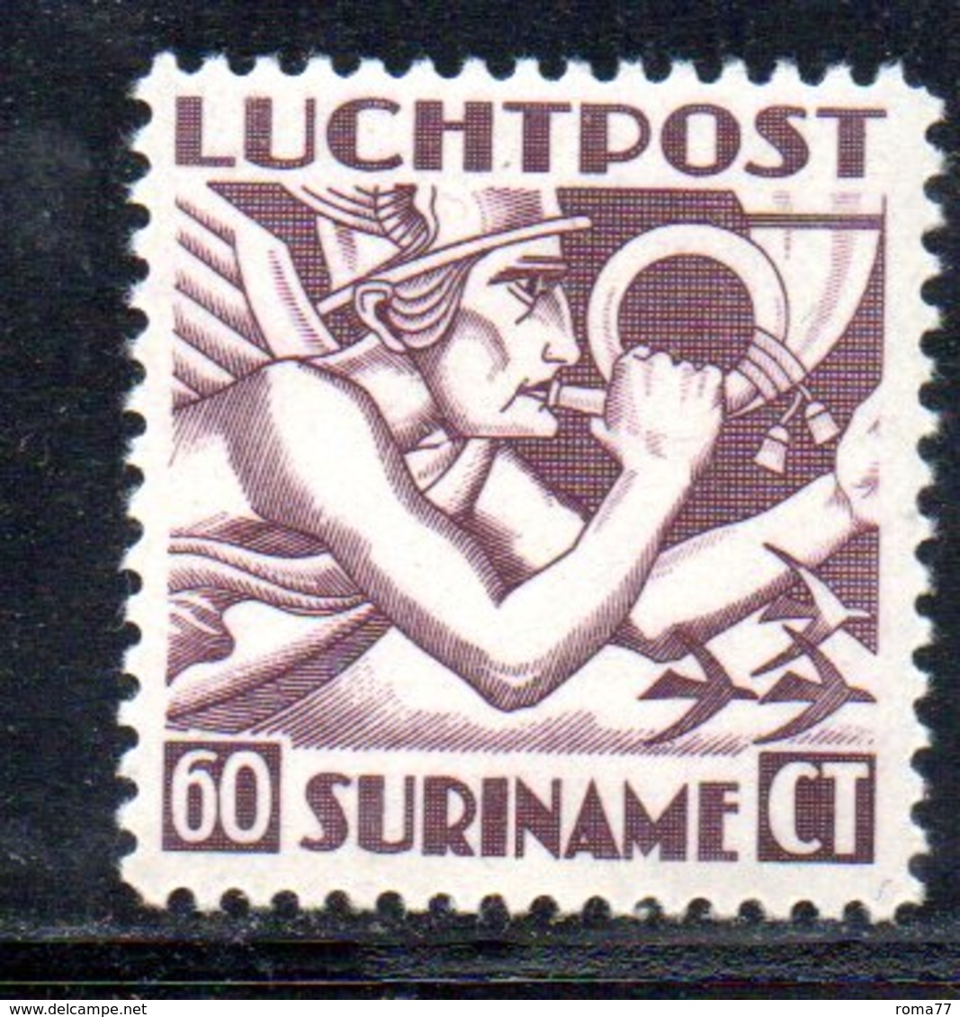 T193 - SURINAME 1930 , Posta Aerea 60 Cent N. Yvert 5  ***   Dent 12 - Suriname ... - 1975