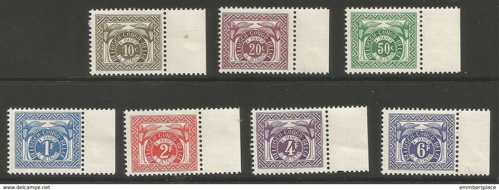 Belgian Congo - 1957 Postage Due  MNH **    Sc J13-19 - Unused Stamps