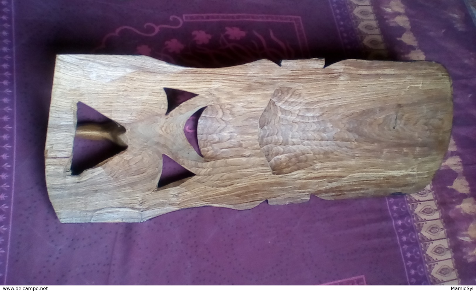 Masque En Bois Sculpté Africain 81,5x27 Cm - Arte Africano