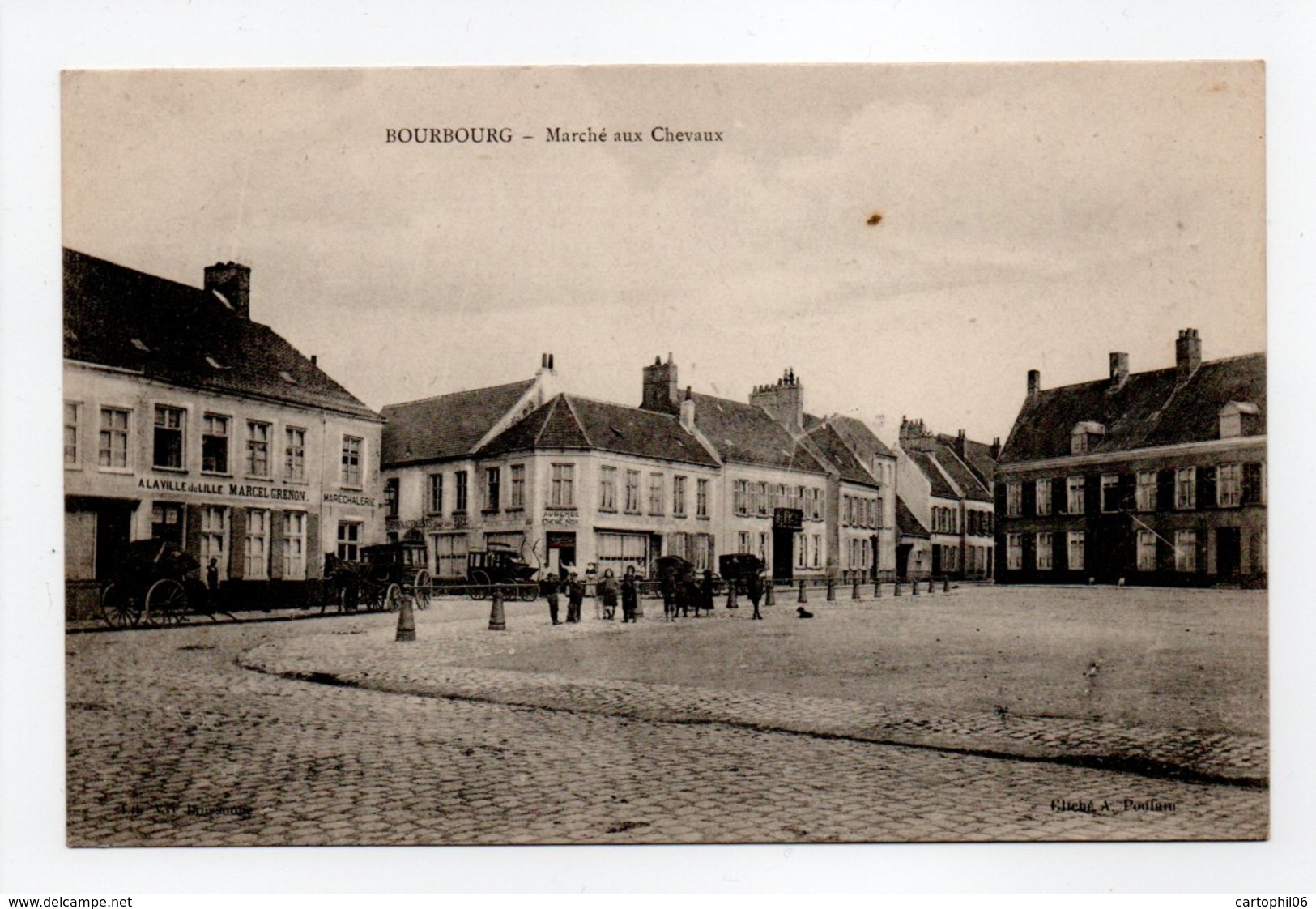 - CPA BOURBOURG (59) - Marché Aux Chevaux (A LA VILLE DE LILLE MARCEL GRENON) - Edition Lib. Vve Janssoone - - Autres & Non Classés