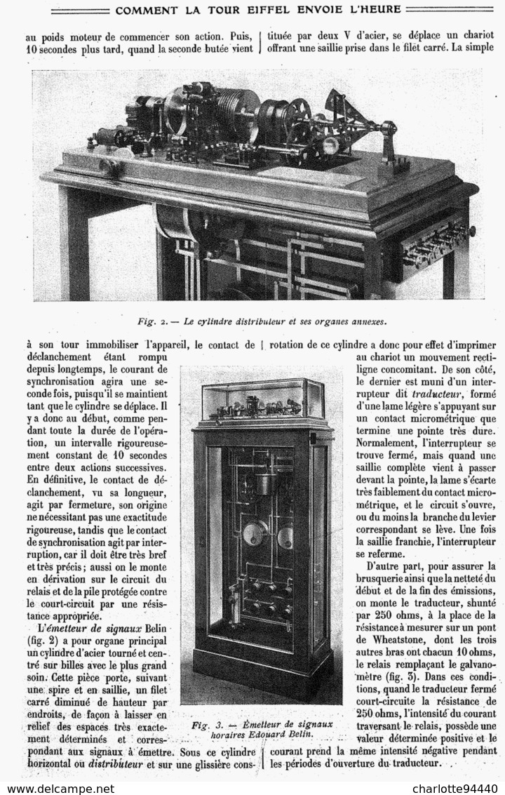 COMMENT LA TOUR EIFFEL ENVOIE L'HEURE DANS LE MONDE ENTIER   1913 - Other & Unclassified