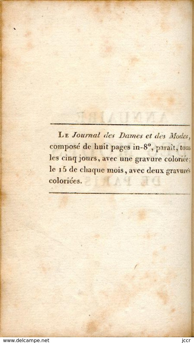 Annuaire des Modes de Paris - Orné de douze gravures - Première Année - 1814