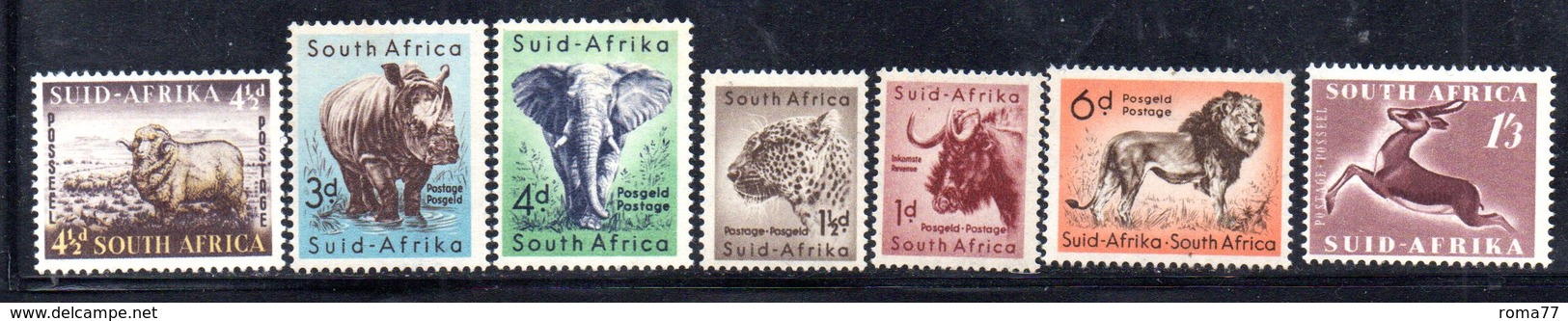 T1849 - SUD AFRICA , Sette Valori A Tema Animali  */* - Neufs