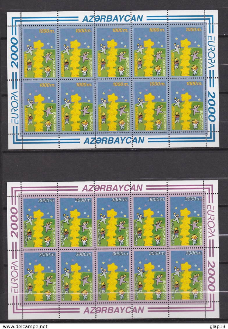 AZERBAIDJAN FEUILLE NEUVE** EUROPA 2000 TIMBRE N°393/94 - Azerbaiyán