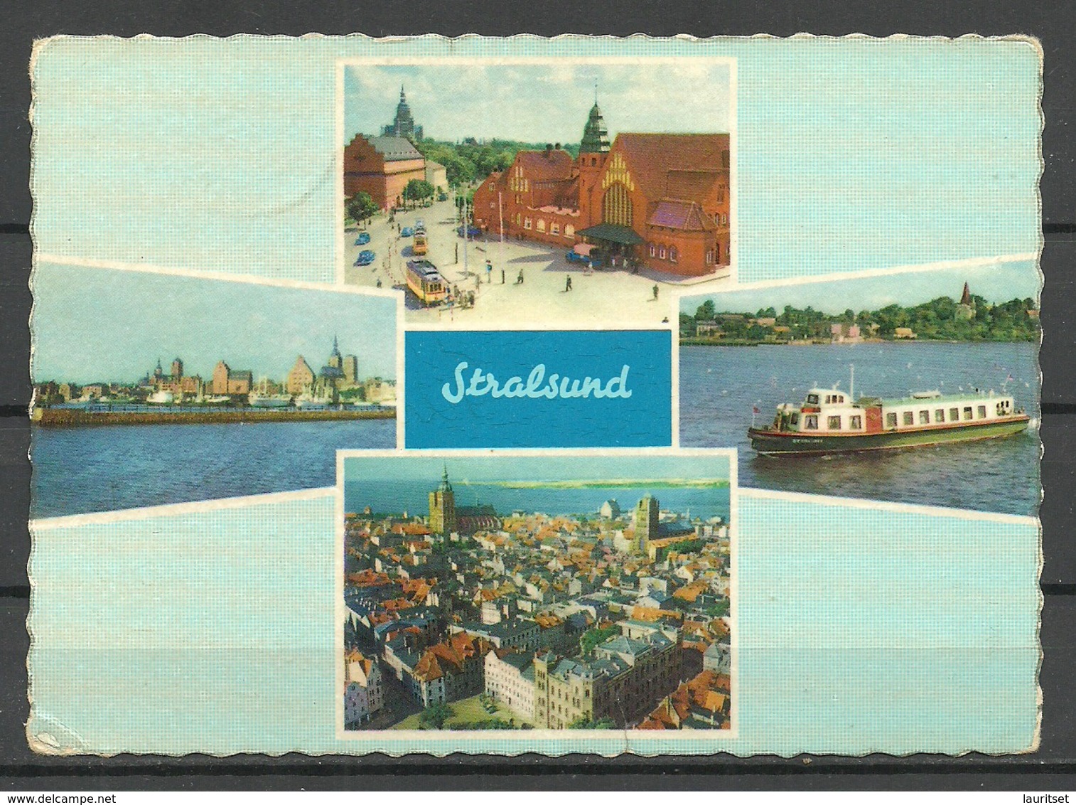 DDR Ansichtskarte Stralsund Hafen Harbour Schiffe 1962 Nach Estland Tallinn Gesendet NB! Ein Riss Unten Am Rand! - Stralsund