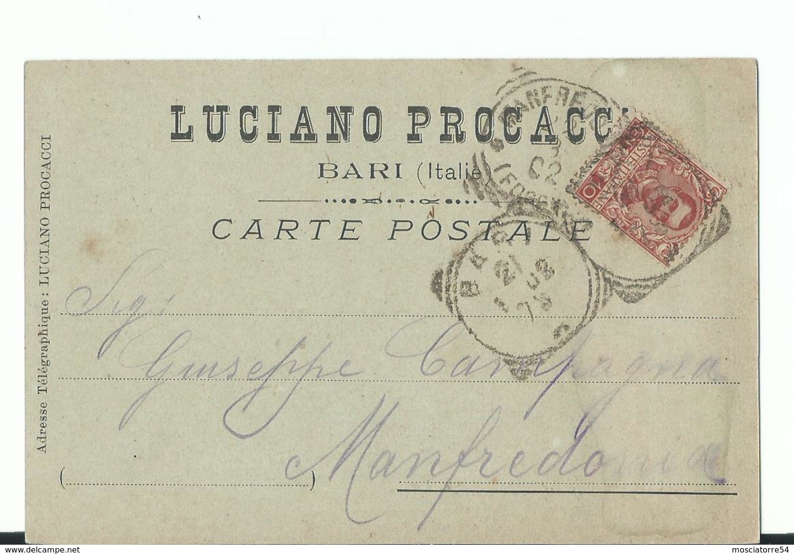 Luciano Procacci  Bari - Viagg 1902 Perfetta - Bari