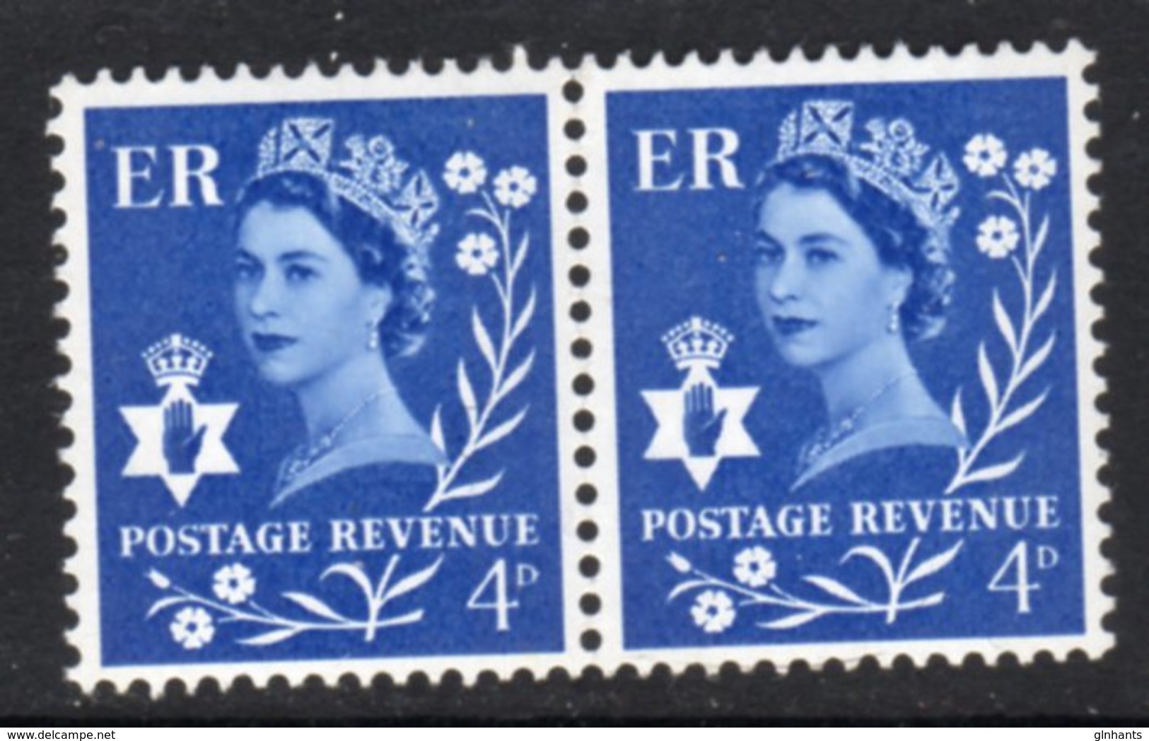 NORTHERN IRELAND GB - 1967 DEFINITIVE 4d STAMP IN HORIZONTAL PAIR WITH 2 PHOSPHOR BANDS SG NI2p X 2 FINE MNH ** - Northern Ireland