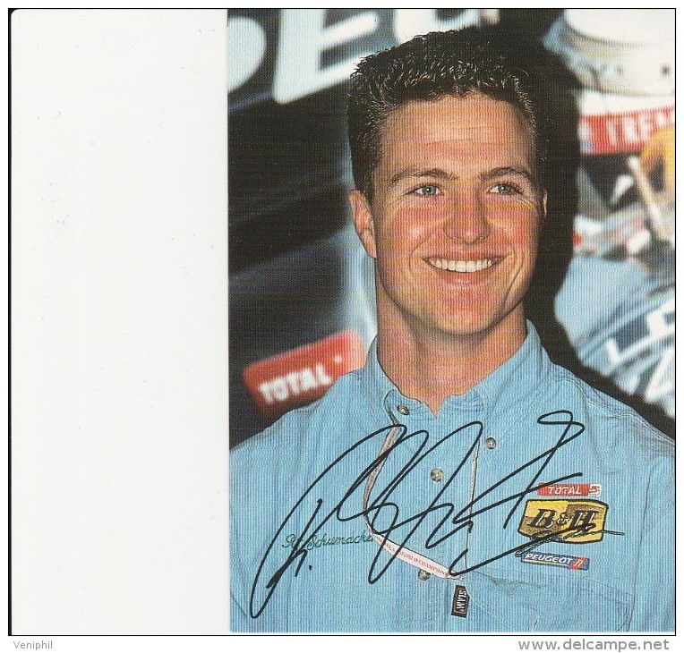 MICHAEL SCHUMACHER - CARTE POSTALE IMPRIME AVEC SIGNATURE - Sporters