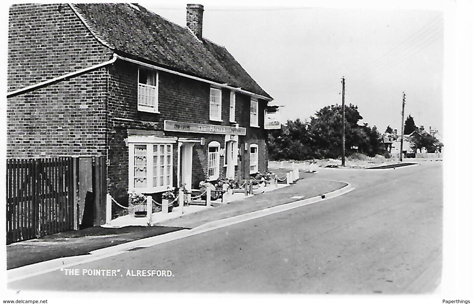 Real Photo Postcard, Public House, Pub, The Pointer, Alresford. Street, Road. - Colchester