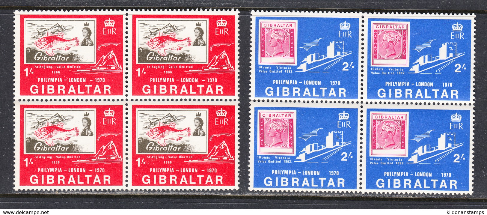 Gibraltar 1970, Mint No Hinge, Blocks, Sc# 238-239, SG ,Yt - Gibraltar