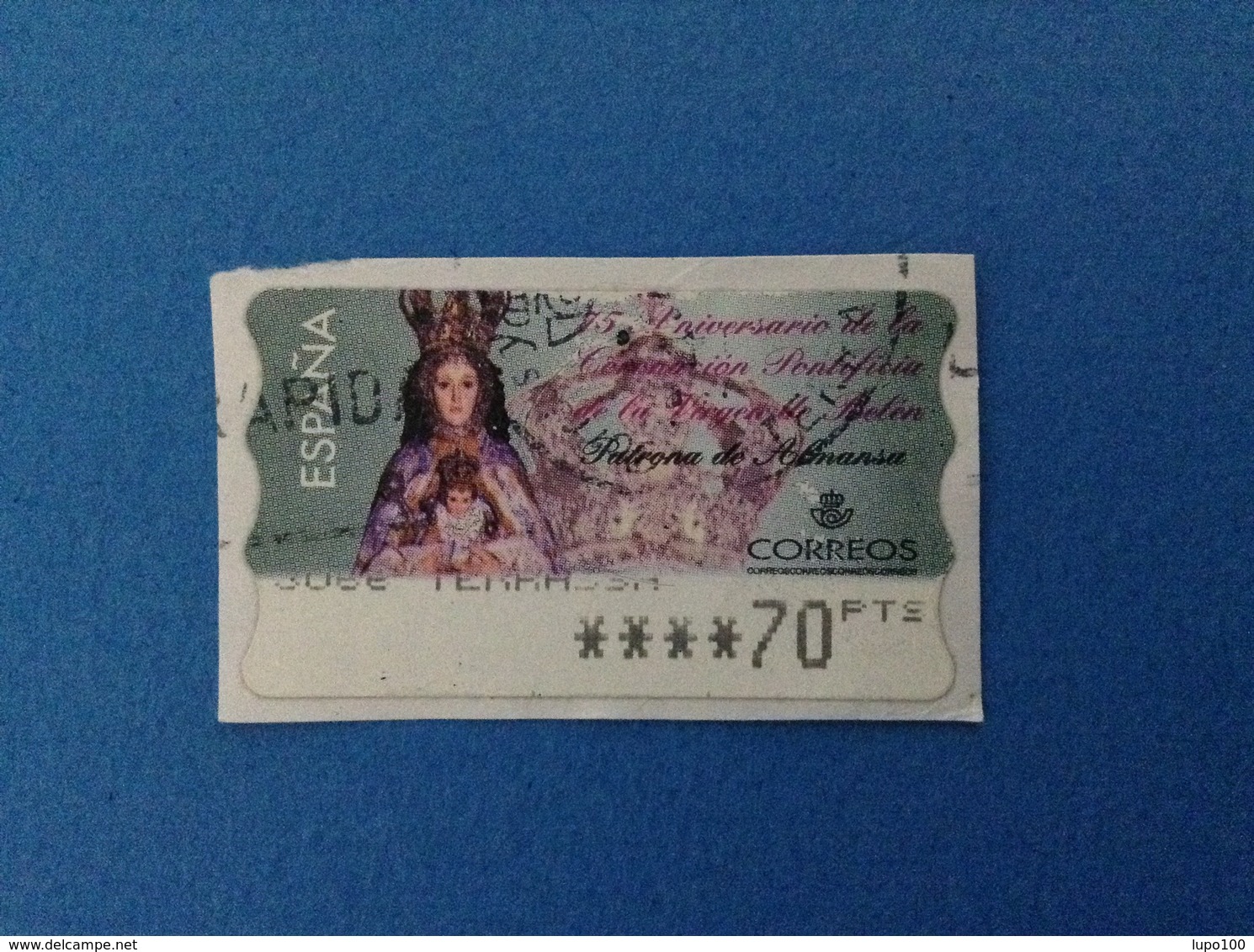 SPAGNA ESPANA FRANCOBOLLO USATO STAMP USED AUTOMATICO FRAMA ATM 70 Pts VIRGEN DE BELEN - Servizi