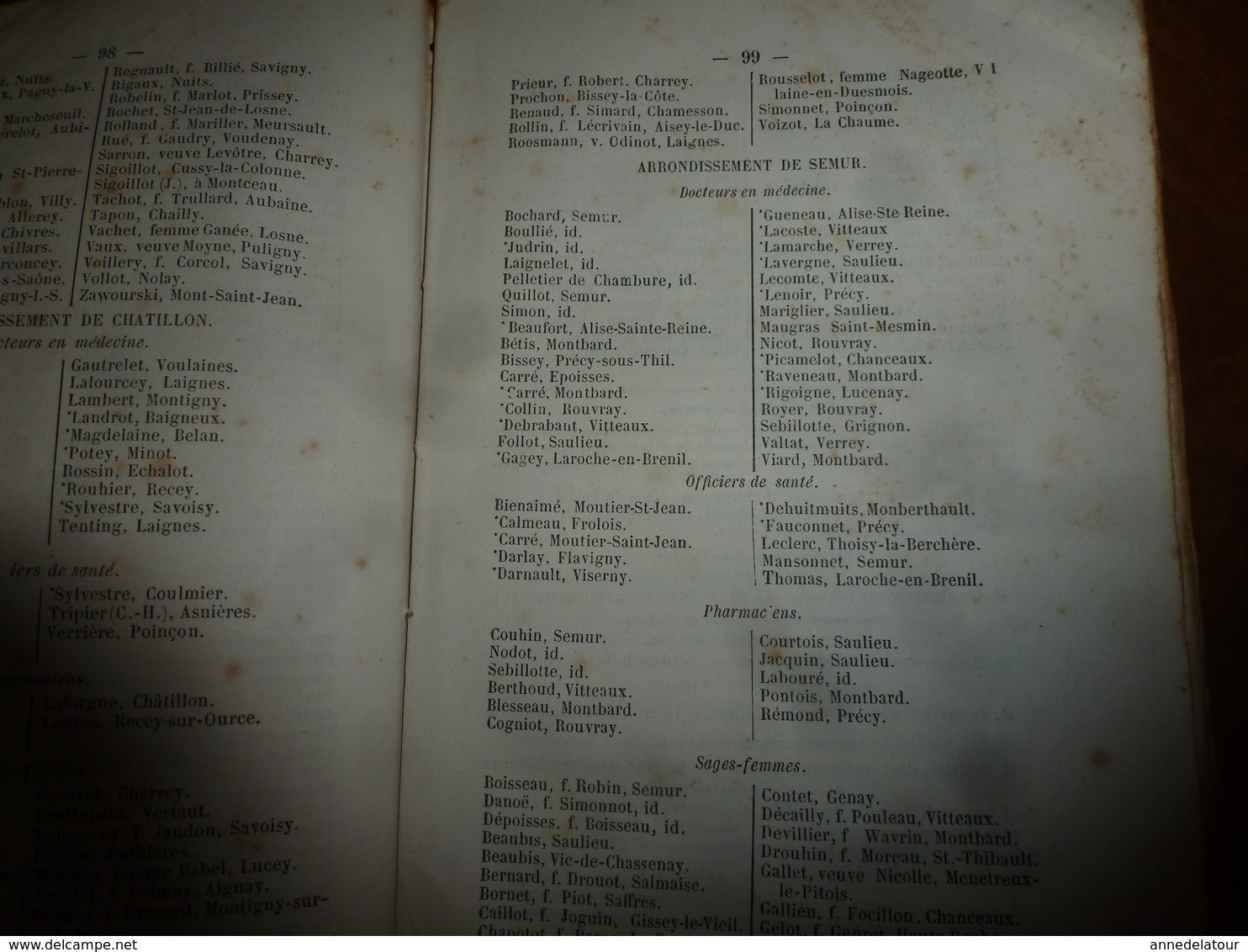 1867 Ce qui advint de l'intimité d'une grande dame avec la maitresse des étuves à Dijon;ANNUAIRE Départ. Côte d'Or;etc