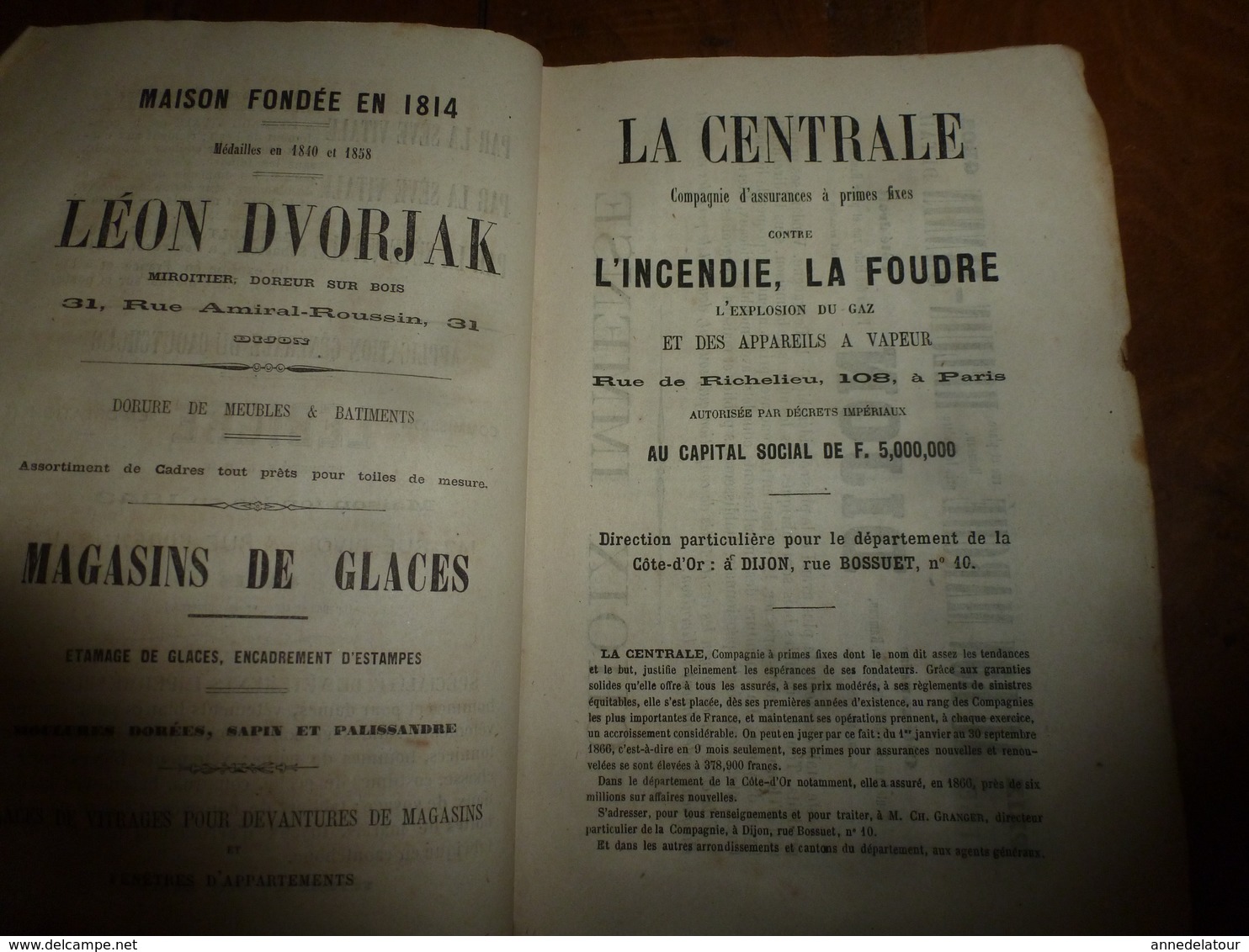 1867 Ce qui advint de l'intimité d'une grande dame avec la maitresse des étuves à Dijon;ANNUAIRE Départ. Côte d'Or;etc