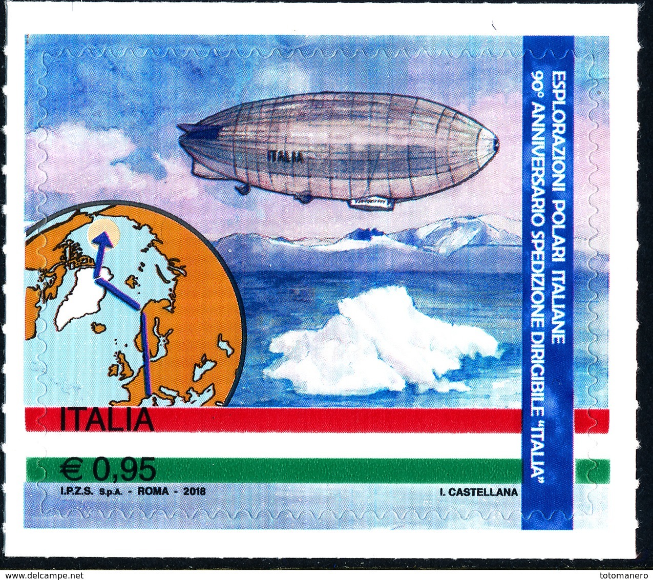 ITALIA ITALY 2018 ESPLORAZIONI POLARI ITALIANE, 90° ANNIVERSARIO SPEDIZIONE DIRIGIBILE "ITALIA"** - Voli Polari