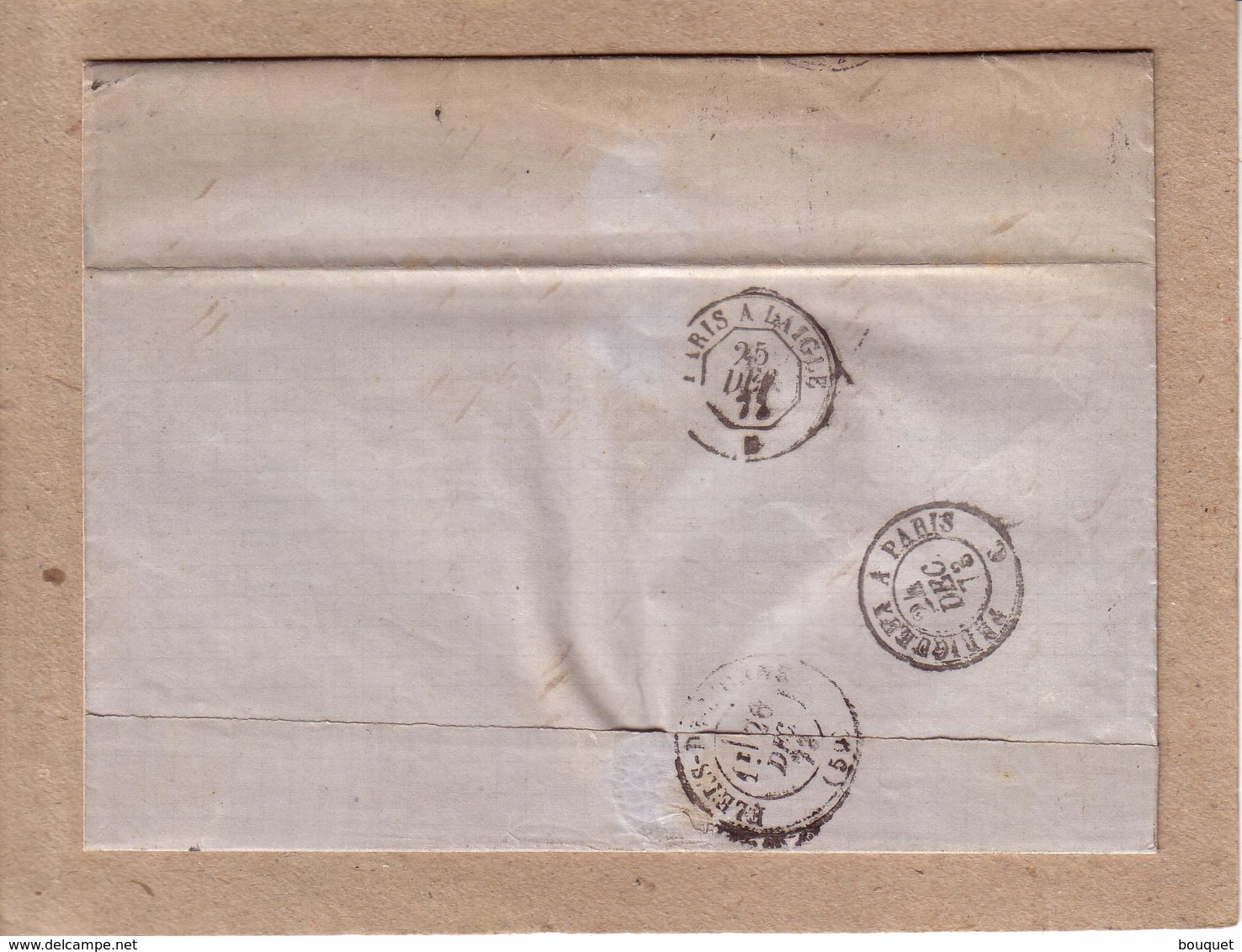 HAUTE VIENNE , ORNE - LETTRE AIXE SUR VIENNE POUR FLERS , CAD TYPE 17 , AMBULANT AU DOS - 1873 - 1849-1876: Période Classique