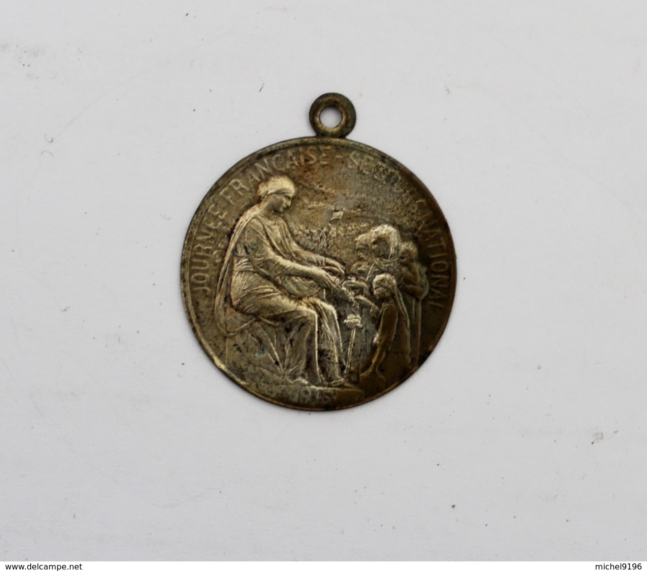 Vignette Médaille Journée Française Secours National Signée Hippolyte Lefevre 1915 - Medizinische Dienste