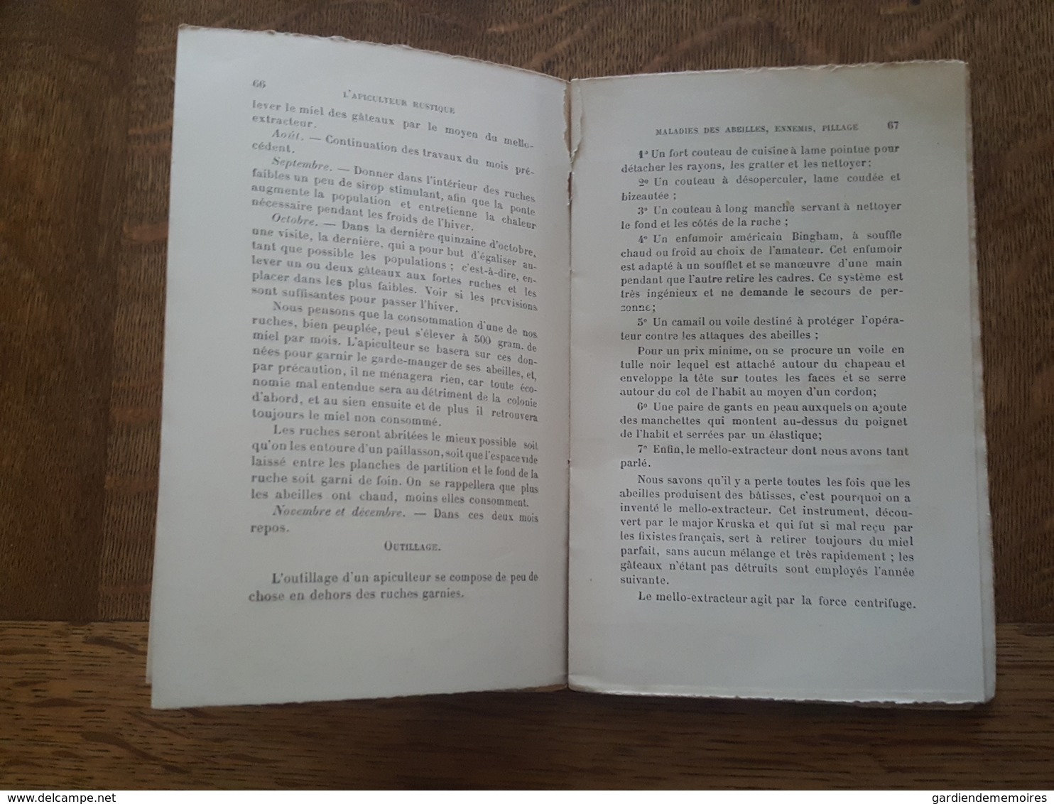 1893 Apiculture - L'Apiculteur Rustique - La Conduite des Ruches a Cadres Mobiles, Traité Théorique et Pratique, Denizet