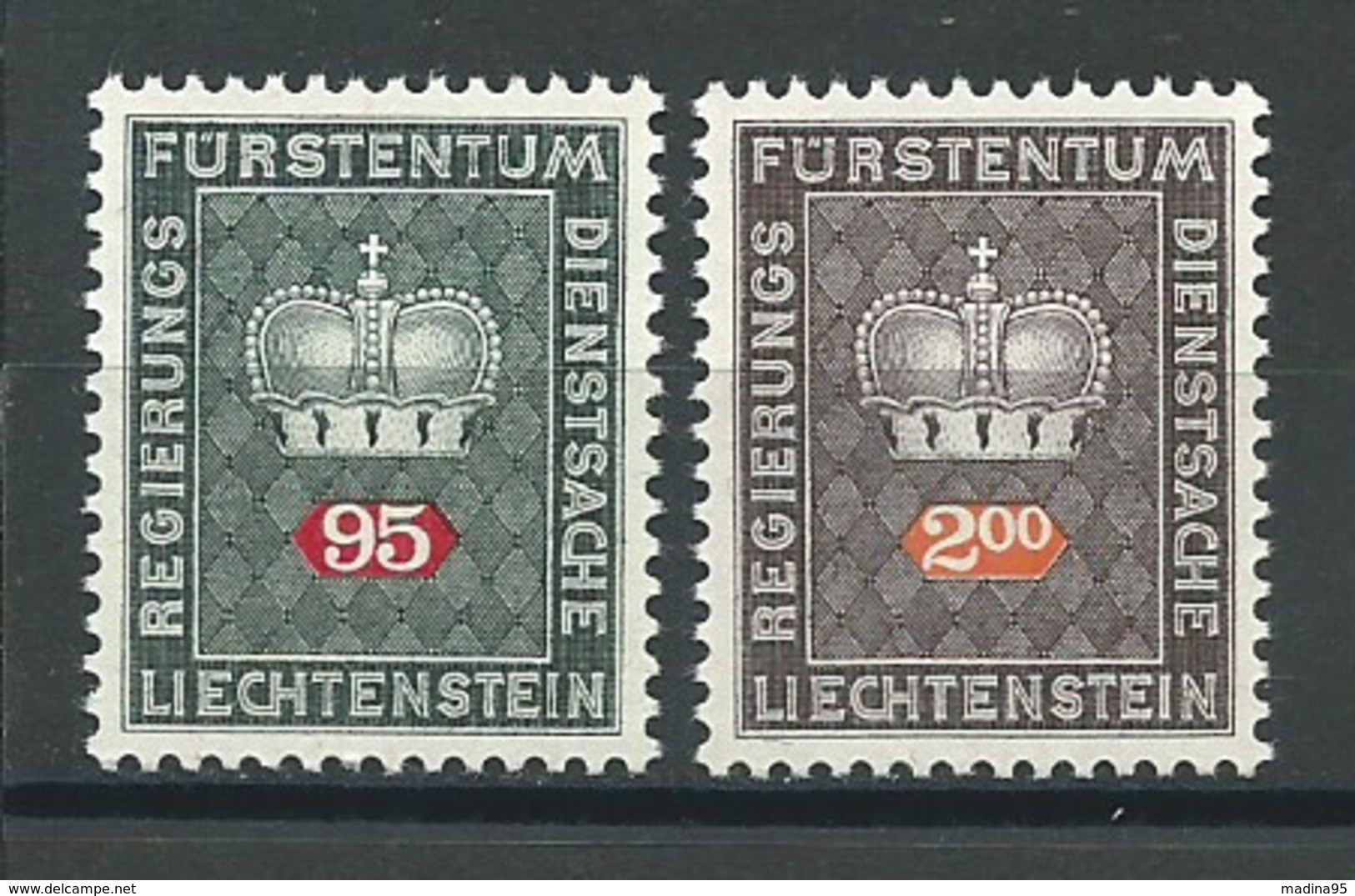 LIECHTENSTEIN: **, SERVICE N°YT 53 Et 56, TB - Service