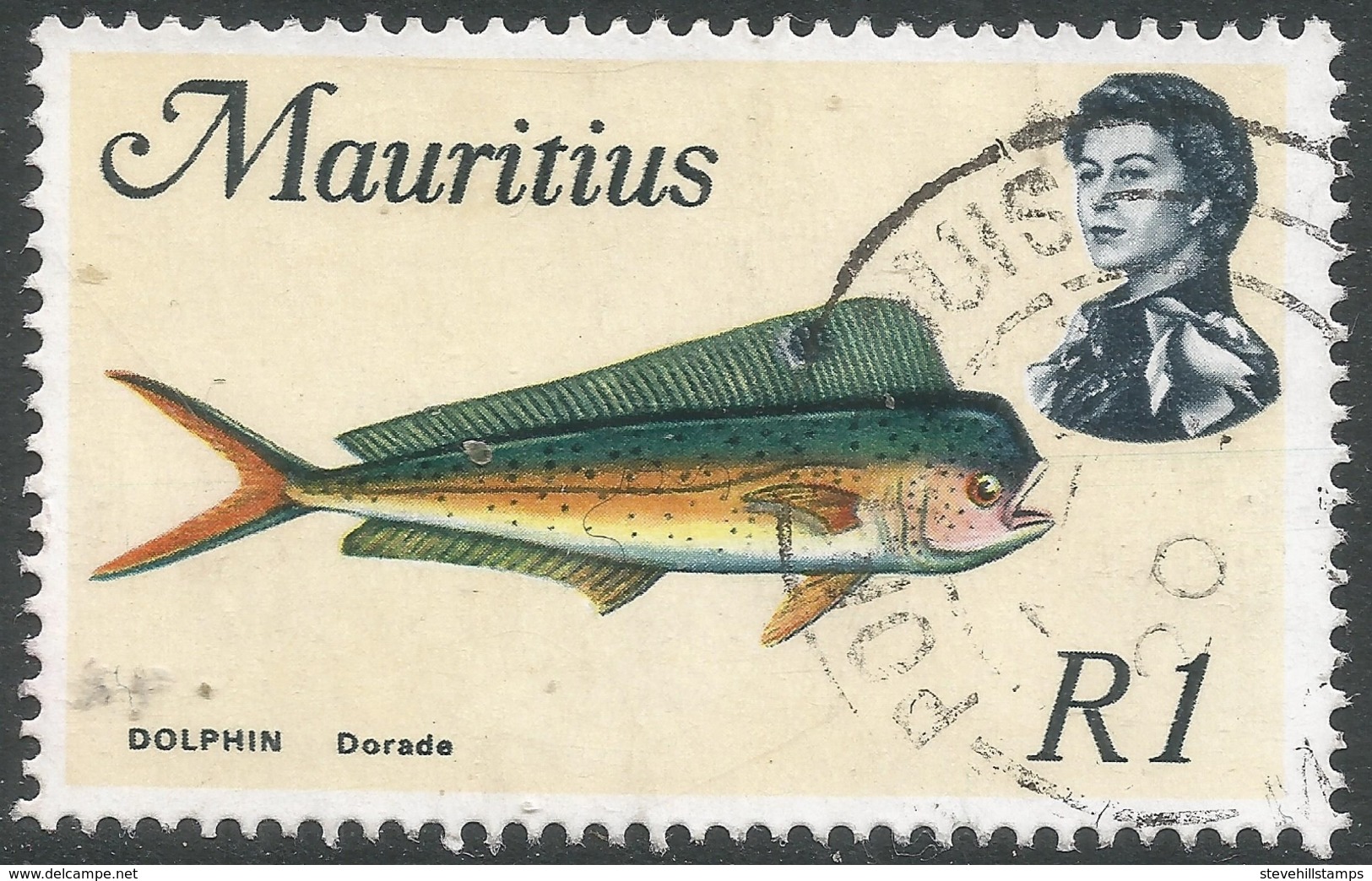 Mauritius. 1969 Sealife. 1r Used. SG 396 - Mauritius (1968-...)