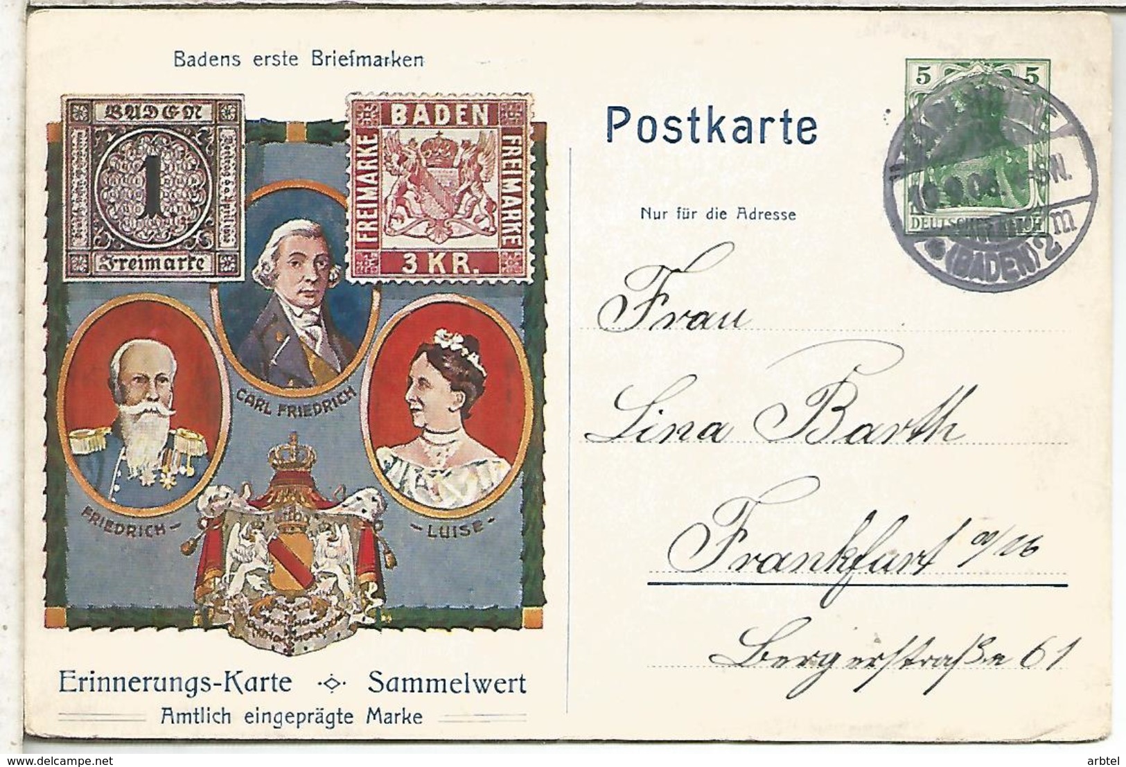 ALEMANIA REICH 1906 ENTERO POSTAL GROSSHERZOGLICHES SCHLOSS CASTILLO FEIER DER GOLD - Cartas & Documentos