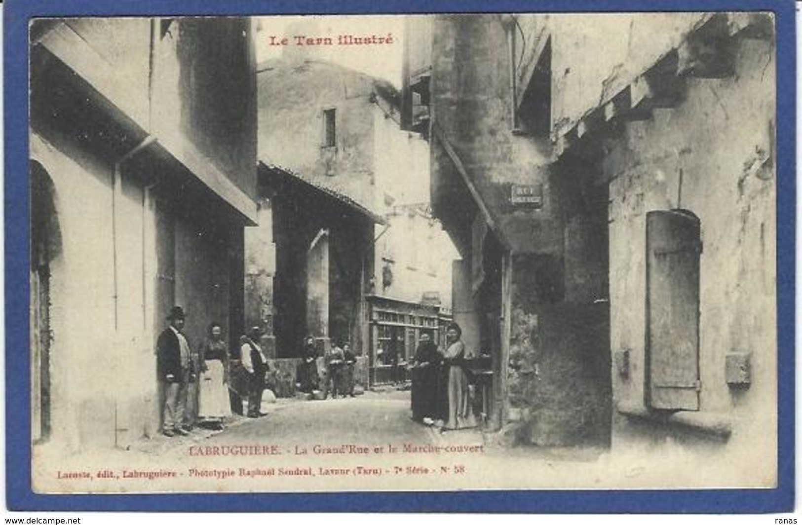 CPA Tarn 81 La Bruguière Rue Et Marché Circulé - Labruguière