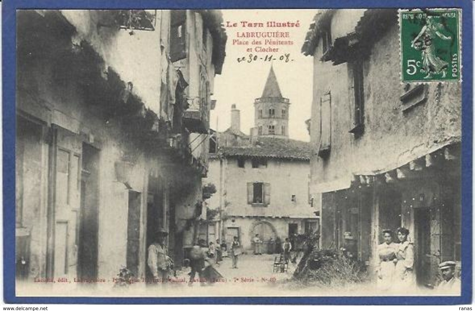 CPA Tarn 81 La Bruguière Rue Circulé - Labruguière