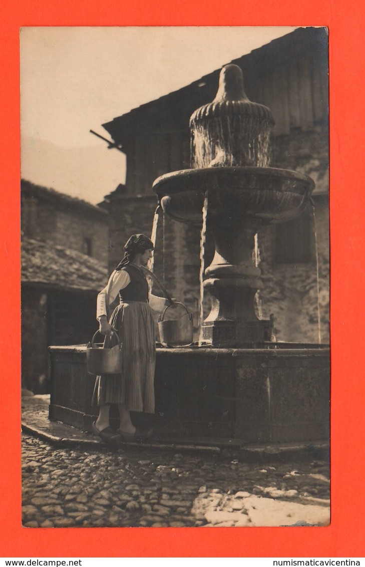 Carnia Friuli Tredolo Di Forni Di Sotto Usi E Costumi Carnici  Etnie Cpa 1932  Portatrice D'acqua - Kostums