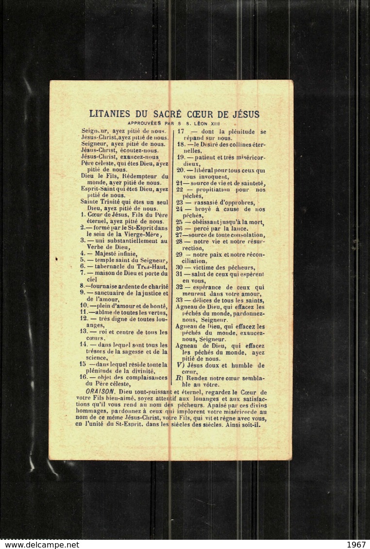 Image Pieuse Ou Religieuse  - Litanies Du Sacré Coeur De Jésus   -  Bouasse-Lebel 1473) - Devotieprenten