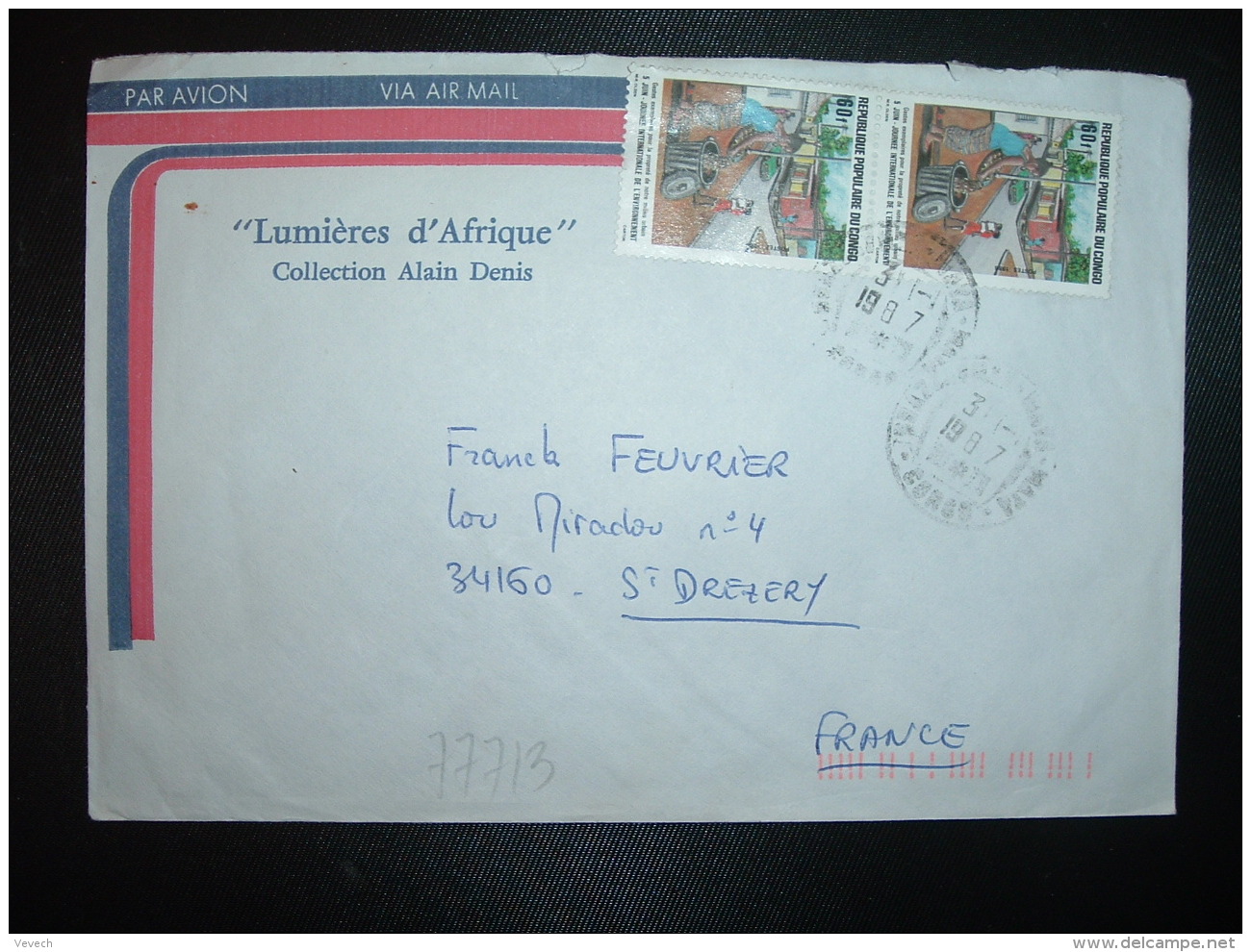 LETTRE TP JOURNEE INTERNATIONALE DE L'ENVIRONNEMENT 60F Paire OBL.31-1 1987 - Usati