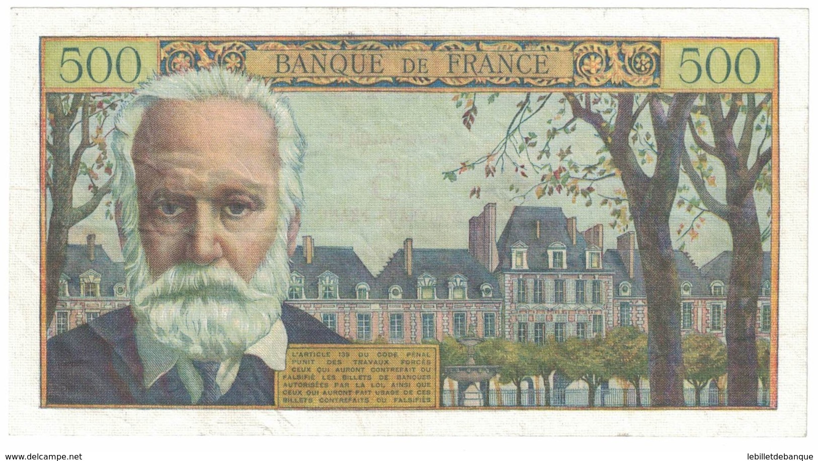 500 Francs Victor Hugo Surchargé 12/02/1959 SUP / SPL - 1955-1959 Sovraccarichi In Nuovi Franchi