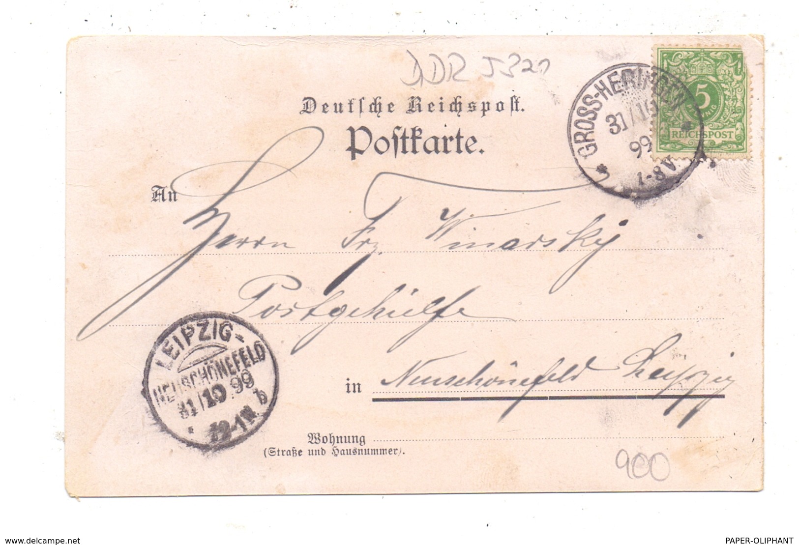 0-5321 GROSSHERINGEN - UNTERNEUSULZA, Lithographie 1899, Gasthof Zur Weintraube - Bad Sulza