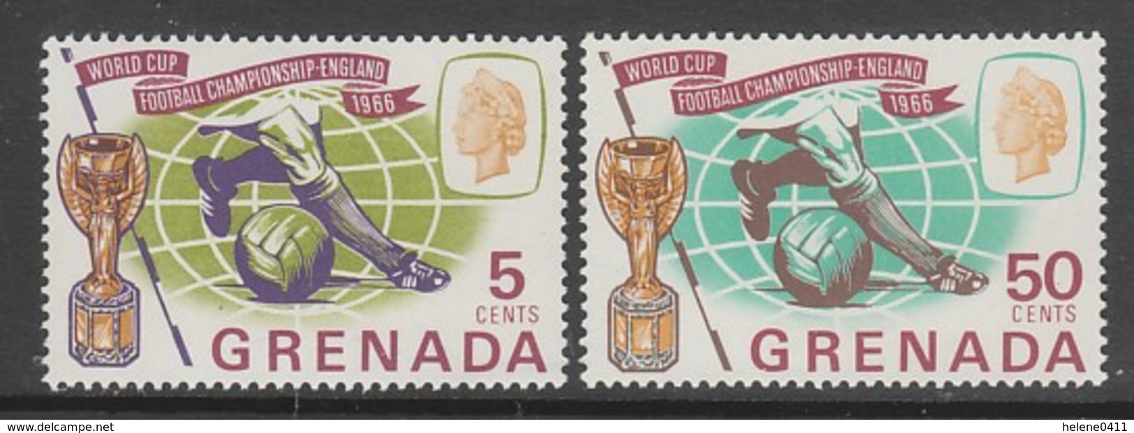 PAIRE NEUVE DE GRENADA - COUPE DU MONDE DE FOOTBALL 1966 N° Y&T 215/216 - 1966 – England