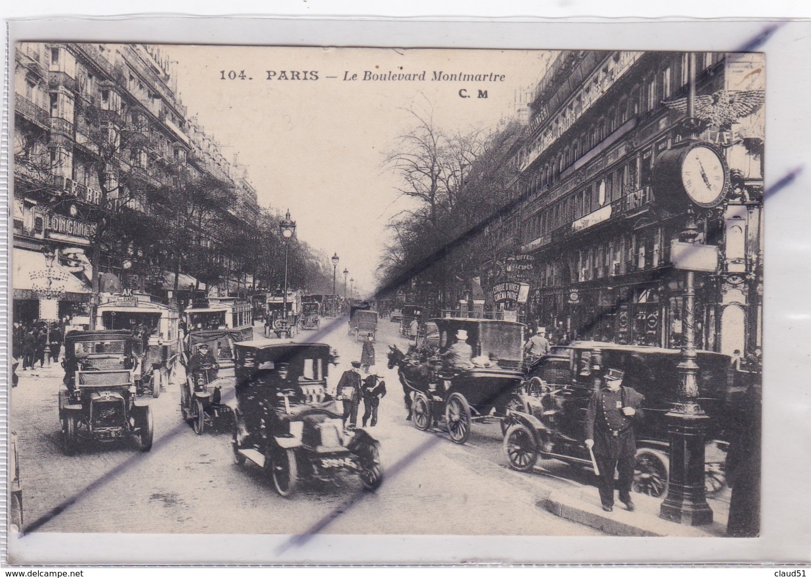 PARIS (75) 2 ém Et 9 ém Arr. Le Boulevard Montmartre (importante Circulation Déja En 1915)(Policier) - Arrondissement: 02