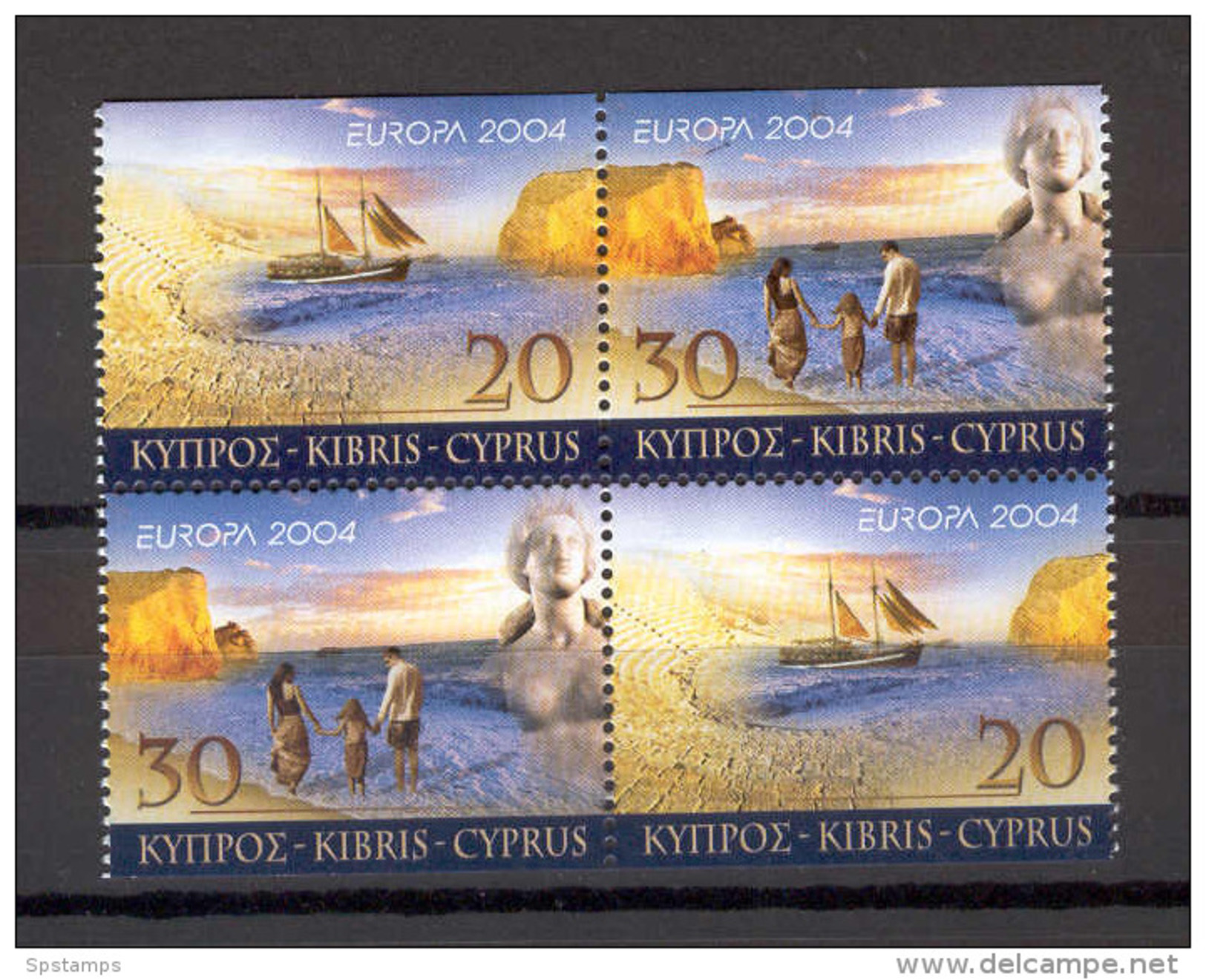 Cyprus 2004 (Vl 866AB-867AB) Europa 2 Imperforate Sets From Booklet MNH - Ungebraucht