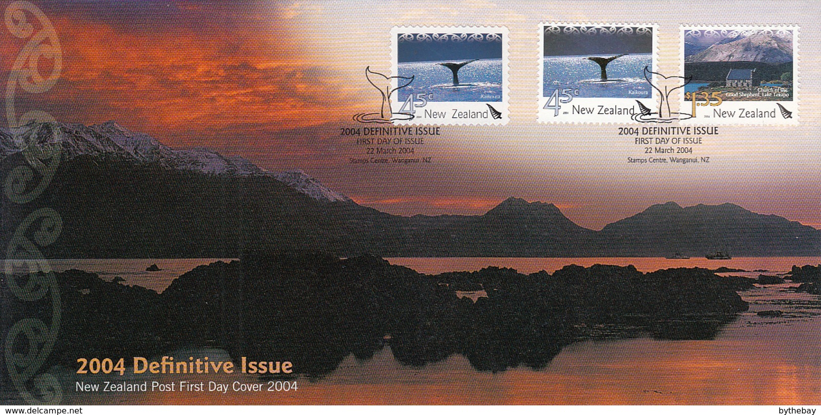 New Zealand 2004 FDC Scott #1926-#1927, #1928B (coil) Whale Watching, Kaikoura, Lake Tekapo - FDC