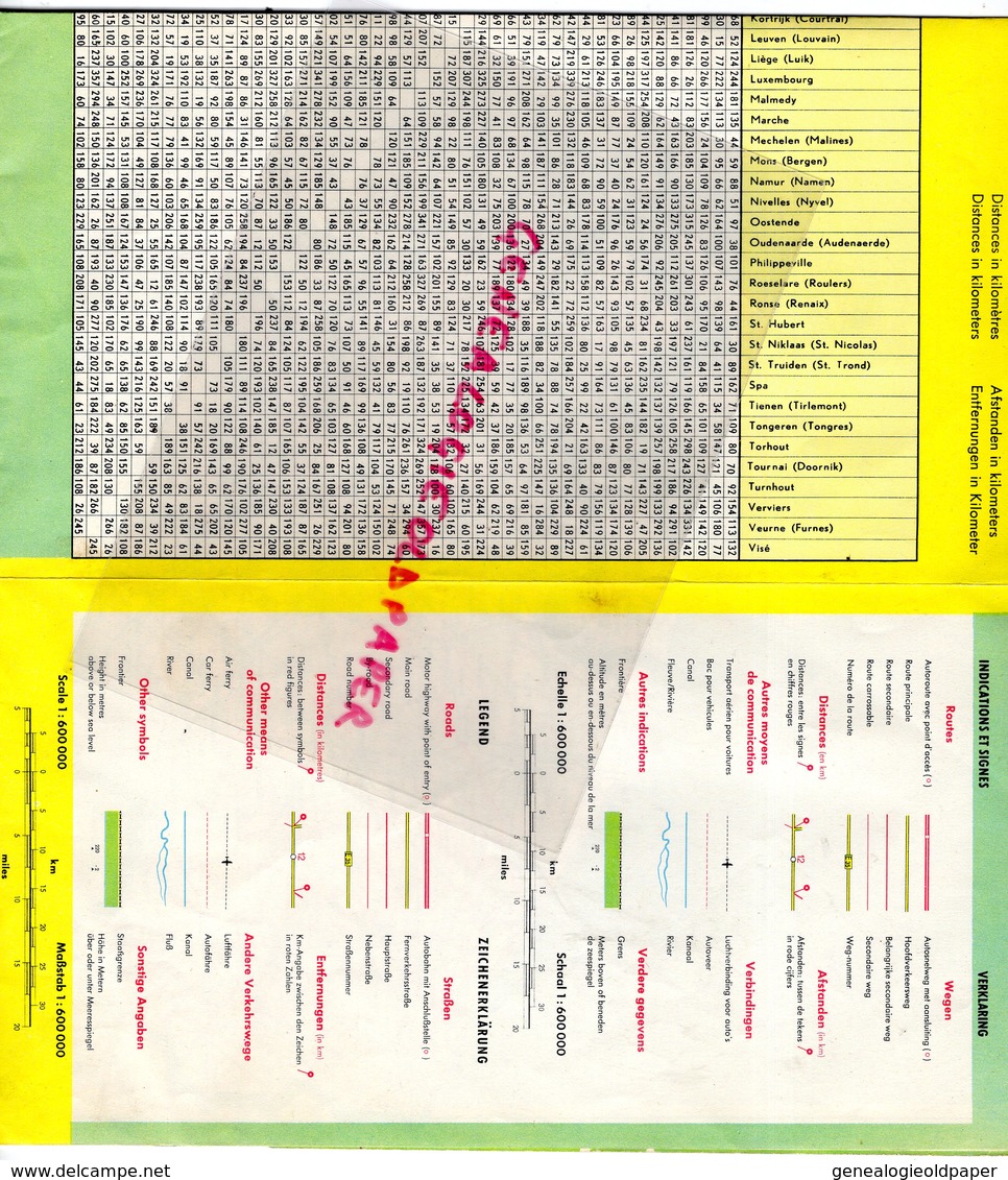 BELGIQUE ET LUXEMBOURG-BELGIE EN LUXEMBURG- CARTE ROUTIERE  SHELL BENELUX