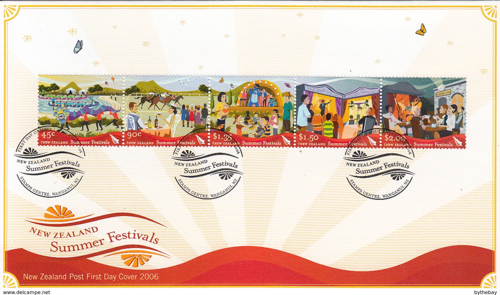 New Zealand 2006 FDC Scott #2104a Strip Of 5 Summer Festivals - FDC