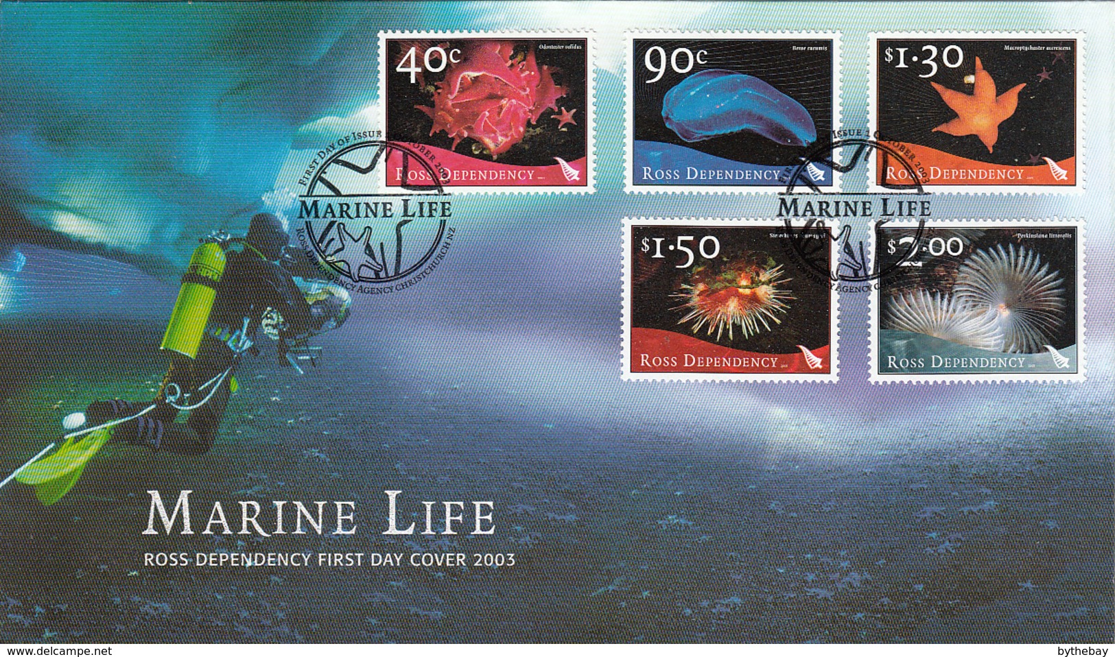 Ross Dependency 2003 FDC Scott #L79-#L83 Set Of 5 Marine Life - FDC