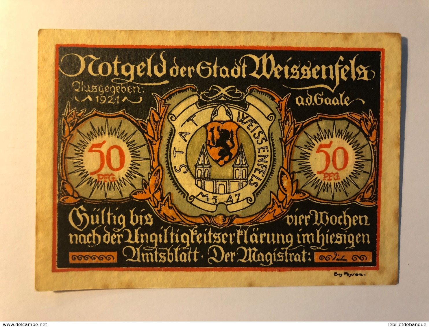 Allemagne Notgeld Weissenfels 50 Pfennig - Collezioni