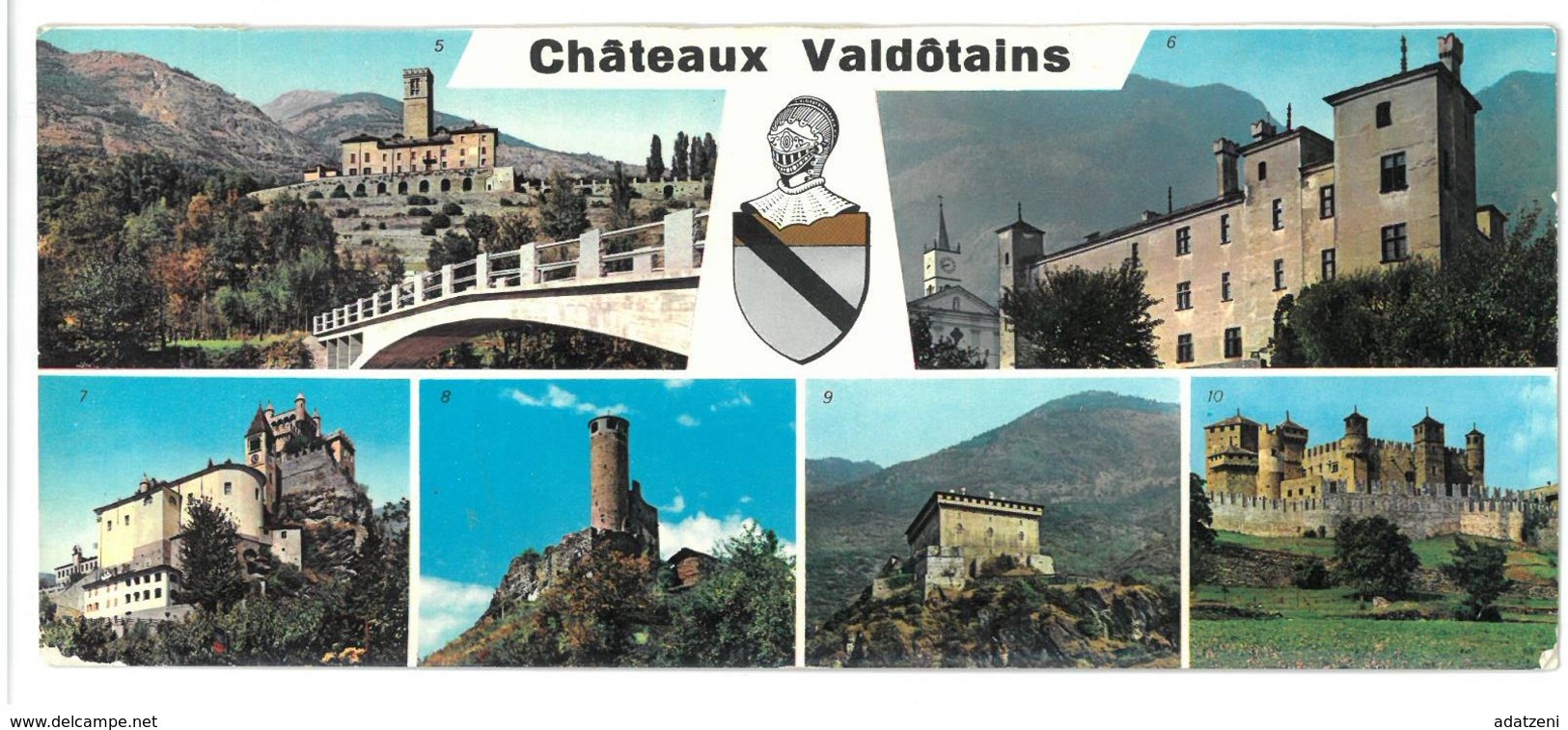 Valle D’Aosta Châteaux Valdôtains 6 Vedute Dimensioni Cm 8,4 X 19,8 Non Viaggiata - Altri & Non Classificati