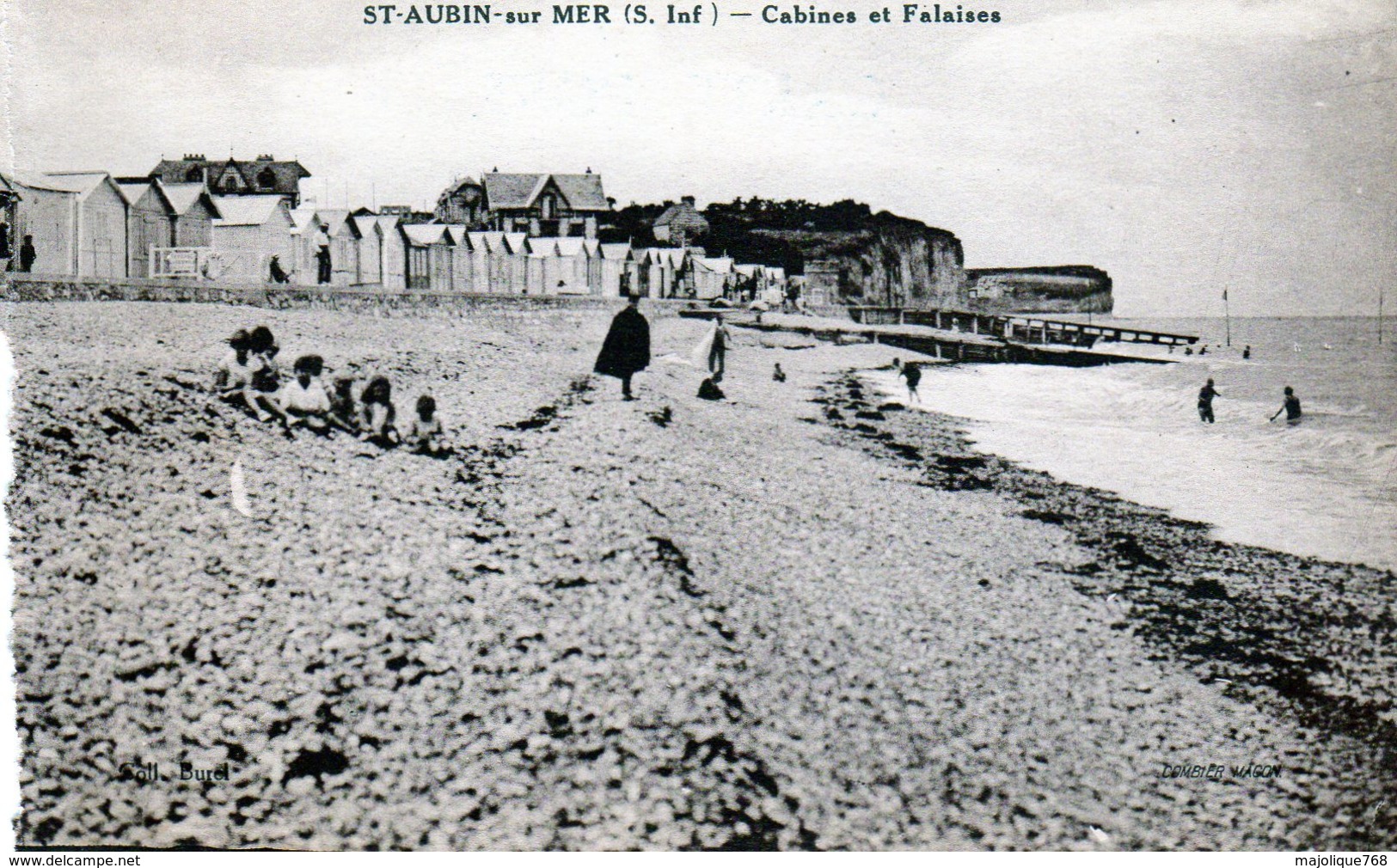 Cpa - Saint-Aubin-sur-Mer - Cabines Et Falaises - - Altri & Non Classificati