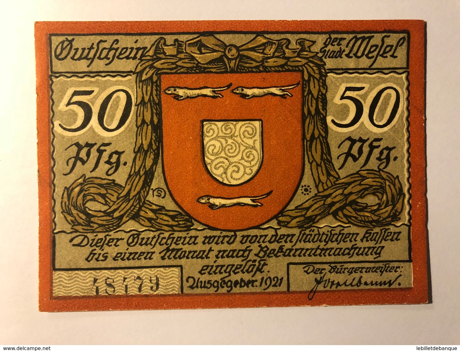 Allemagne Notgeld Wesel 50 Pfennig - Collezioni