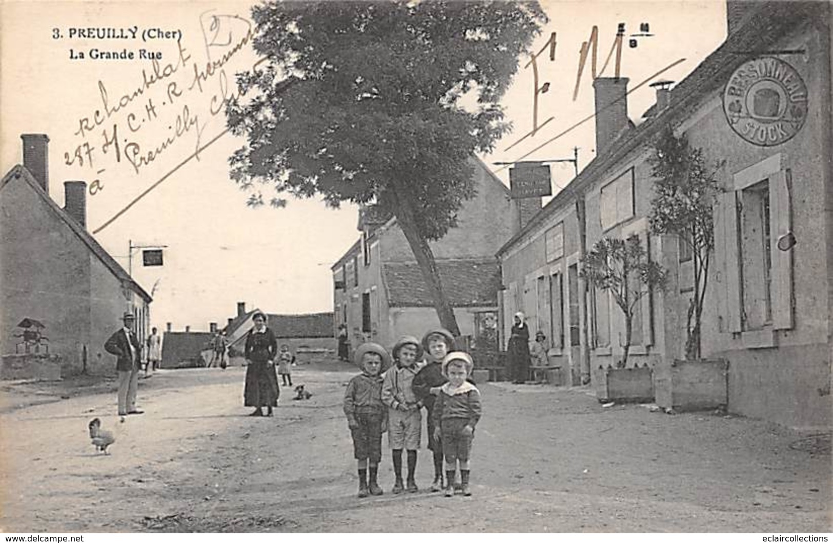 Preuilly      18      La Grande Rue 2  Enseigne Bessonneau      (voir Scan) - Autres & Non Classés