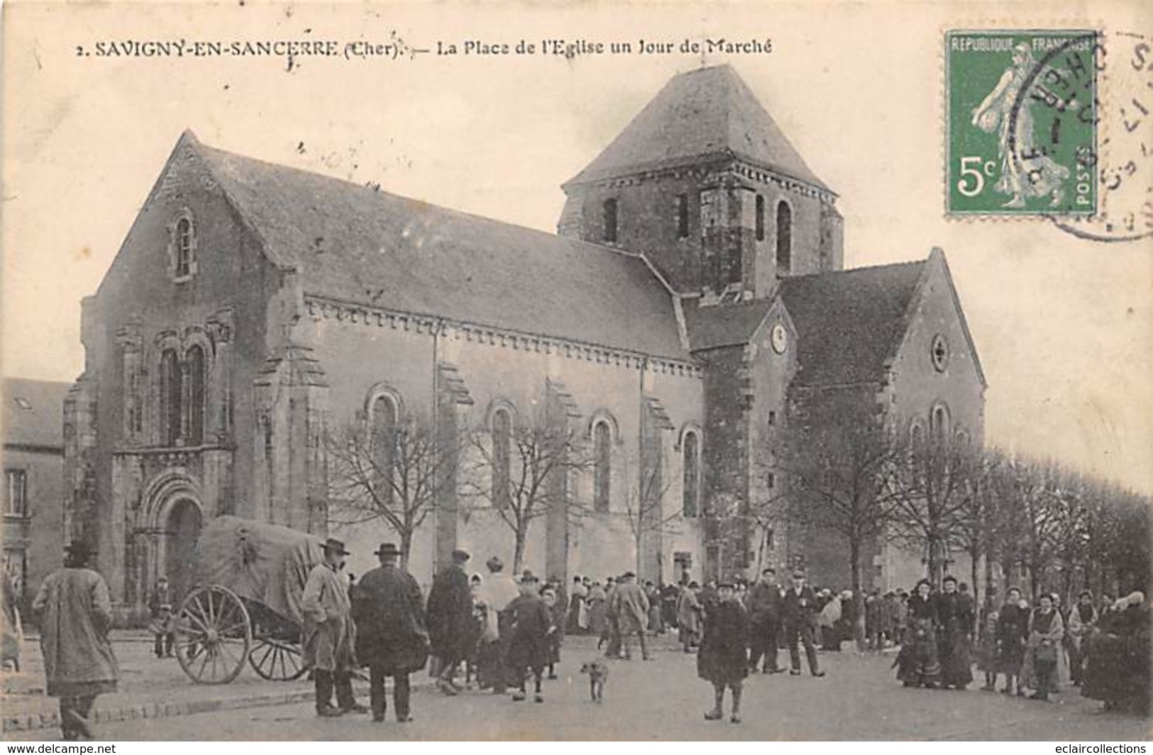 Savigny En Sancerre       18      Place De L'Eglise  Et Jour De Marché    (voir Scan) - Other & Unclassified