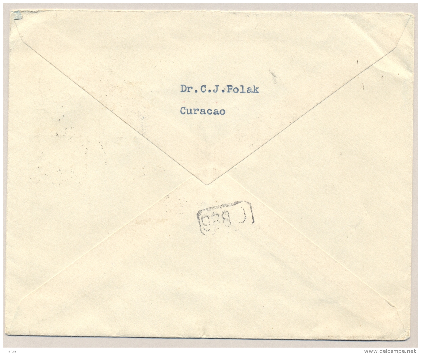 Curacao - 1924 - 5 + 2,5 Cent Wilhelmina En Cijfer, Envelop G14 + 2 Zegels Van KB CURACAO Naar Amsterdam - Curaçao, Nederlandse Antillen, Aruba